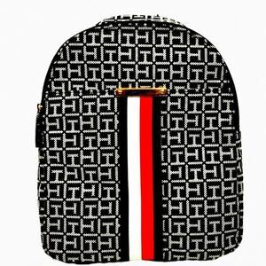 NEW Tommy Hilfiger Women's Logo Backpack Black Approx 13x10x3.5